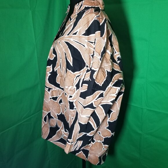 D & Co Womens Black Tan 3/4 Sleeve Blouse Plus Size 2X Retro Office Party - Picture 4 of 6
